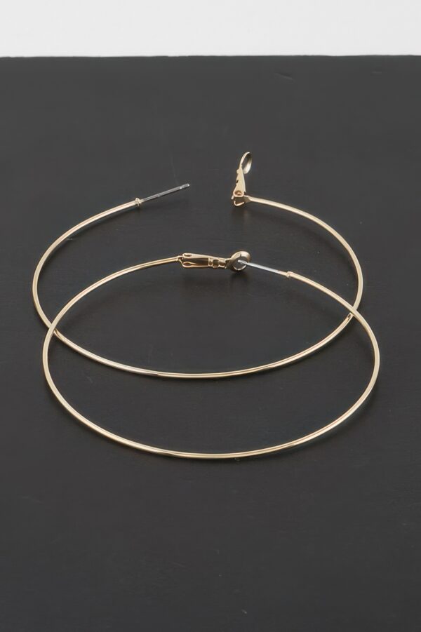 Engraved Thin Hoop Earrings – Delicate 2.3 in Hoops