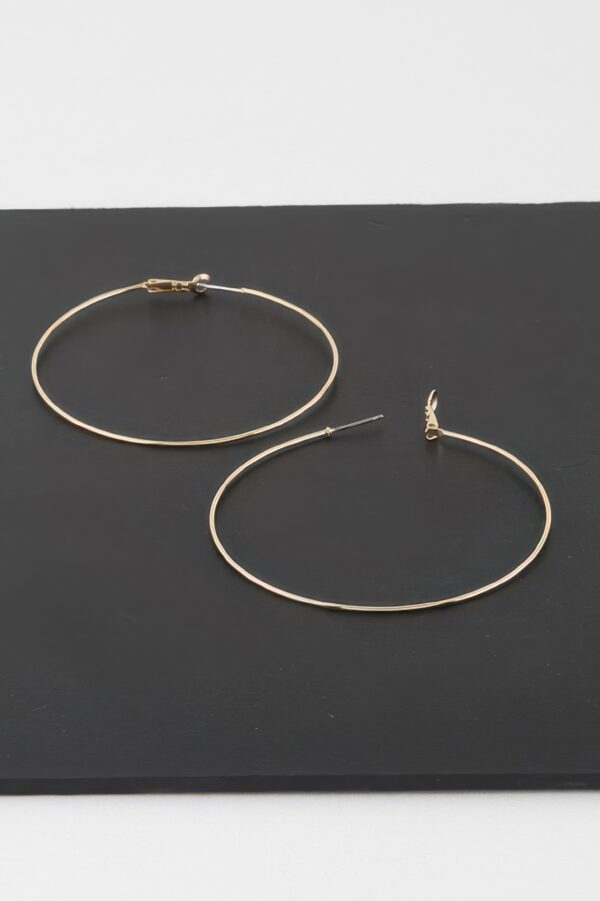 Engraved Thin Hoop Earrings – Delicate 2.3 in Hoops