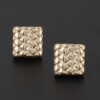 Braided Square Stud Earrings – Textured Mini Studs