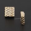 Braided Square Stud Earrings – Textured Mini Studs