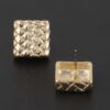 Braided Square Stud Earrings – Textured Mini Studs