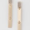 Jeweled Triple-Bar Earrings with Elongated Silhouette