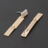 Jeweled Triple-Bar Earrings with Elongated Silhouette