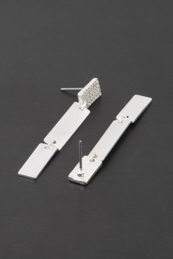 Jeweled Triple-Bar Earrings with Elongated Silhouette