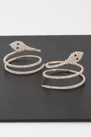 Twin Rhinestone Snake Stud Earrings – Sparkling Serpent