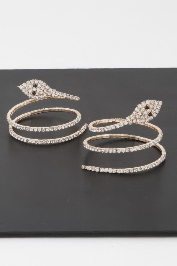Twin Rhinestone Snake Stud Earrings – Sparkling Serpent