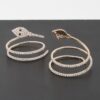Twin Rhinestone Snake Stud Earrings – Sparkling Serpent