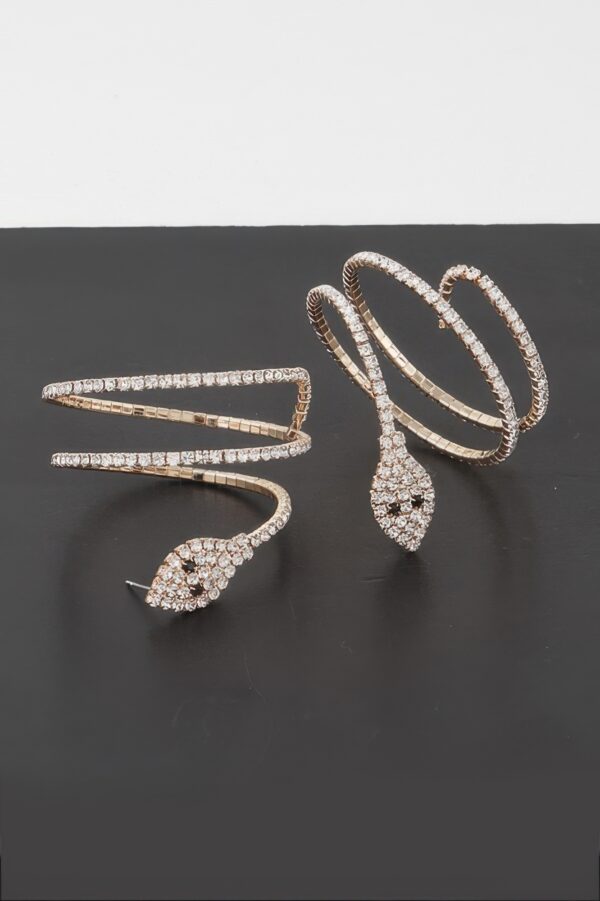 Twin Rhinestone Snake Stud Earrings – Sparkling Serpent