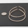 Large Rhinestone Oval Hoop Earrings – Elongated Sparkle