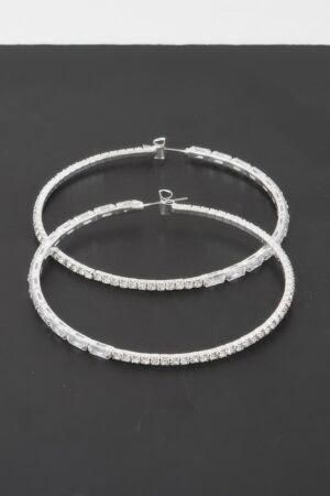 Rhinestone Crystal Hoop Earrings – Medium Sparkle