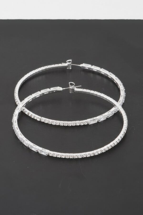 Rhinestone Crystal Hoop Earrings – Medium Sparkle