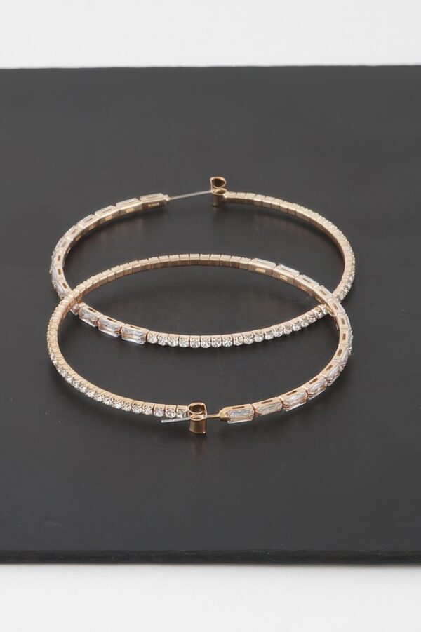 Rhinestone Crystal Hoop Earrings – Medium Sparkle