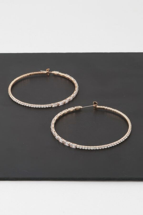 Rhinestone Crystal Hoop Earrings – Medium Sparkle