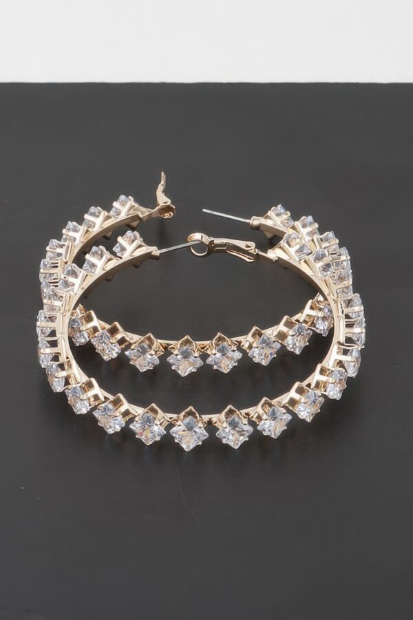 Crystal Star Hoop Earrings – Star Accent Hoops