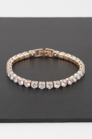 Rhinestone Open Cuff Bracelet – Structured Sparkle