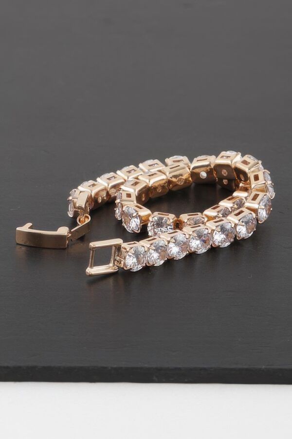 Rhinestone Open Cuff Bracelet – Structured Sparkle