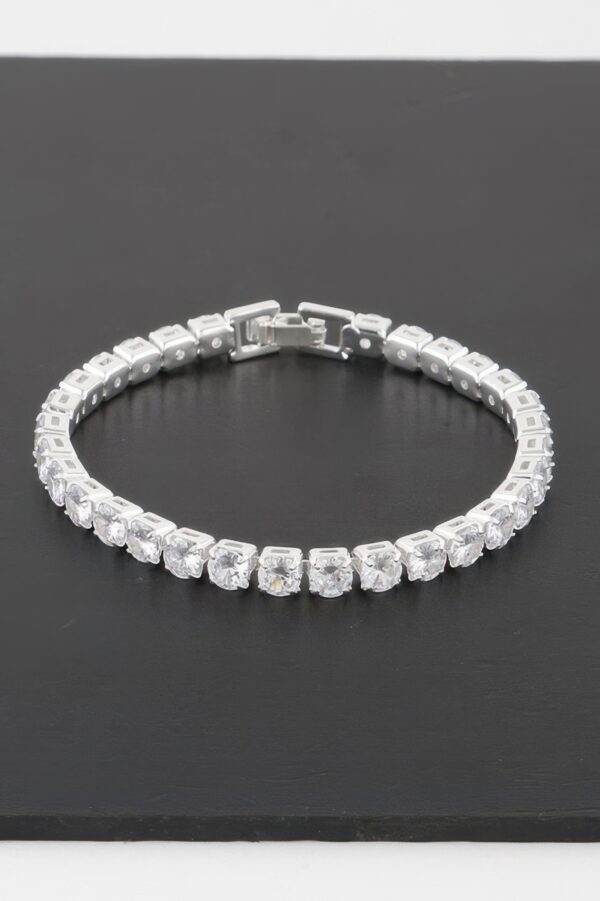 Rhinestone Open Cuff Bracelet – Structured Sparkle