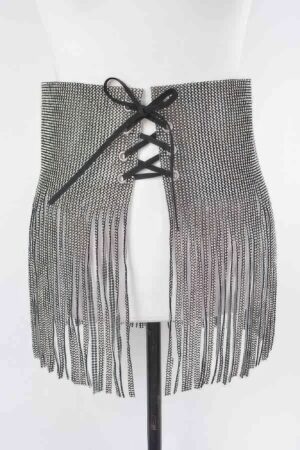 Rhinestone Fringe Belt – Cascading Waist Accent