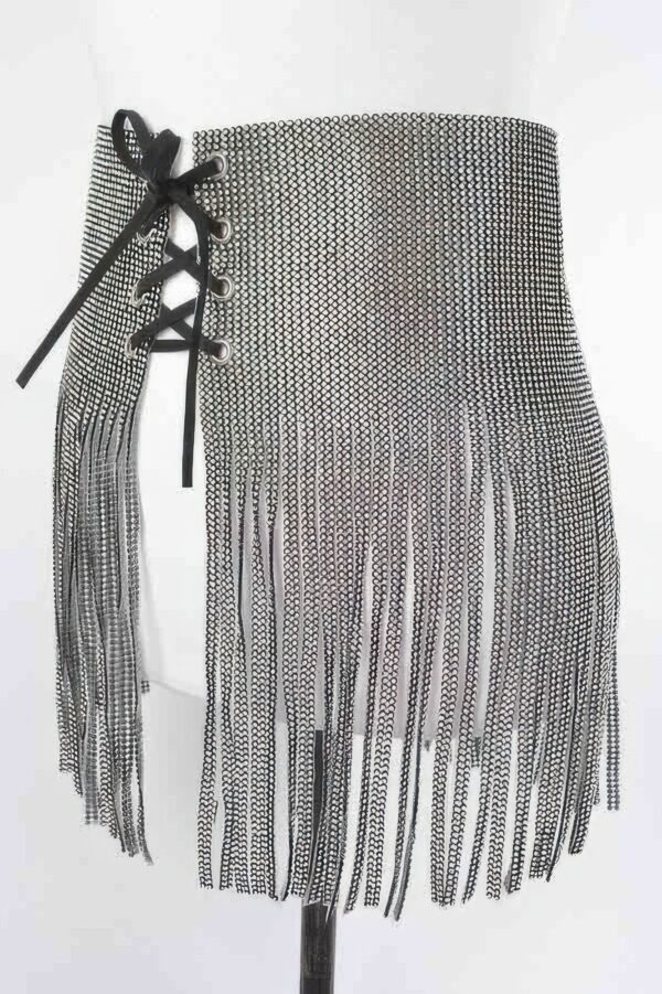 Rhinestone Fringe Belt – Cascading Waist Accent