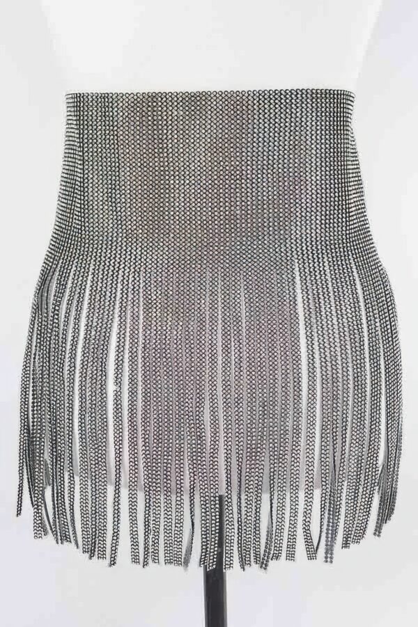 Rhinestone Fringe Belt – Cascading Waist Accent