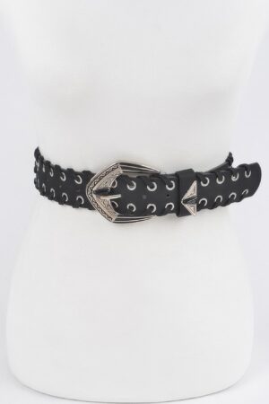 Multi Metal Eyelet Belt – Stretch PU & Elastic