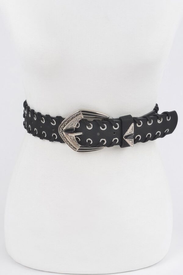 Multi Metal Eyelet Belt – Stretch PU & Elastic