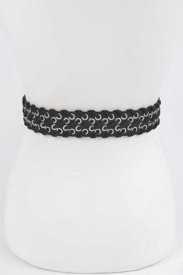Multi Metal Eyelet Belt – Stretch PU & Elastic