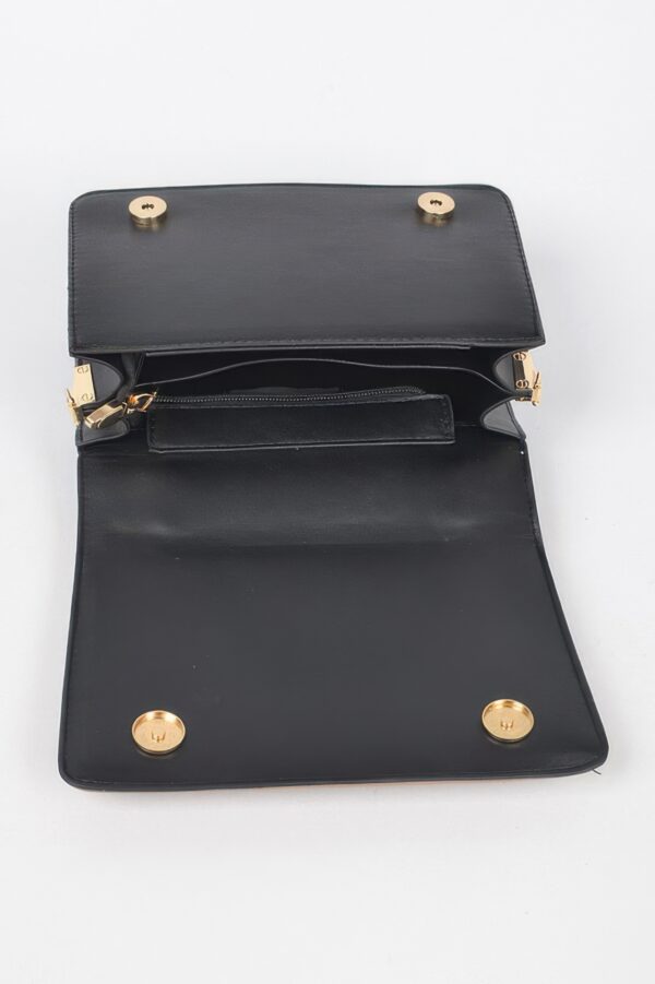Pleated Faux Leather Chain Strap Crossbody Bag
