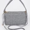 Houndstooth Knit Shoulder Bag – Structured Silhouette