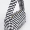 Houndstooth Knit Shoulder Bag – Structured Silhouette