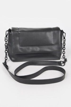 Faux Leather Shoulder Bag – Compact Structured Silhouette