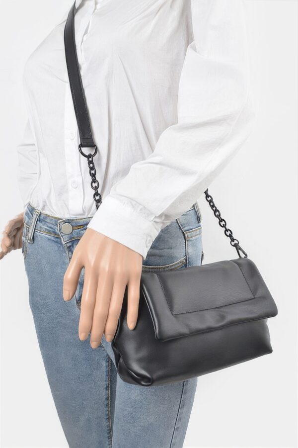 Faux Leather Shoulder Bag – Compact Structured Silhouette