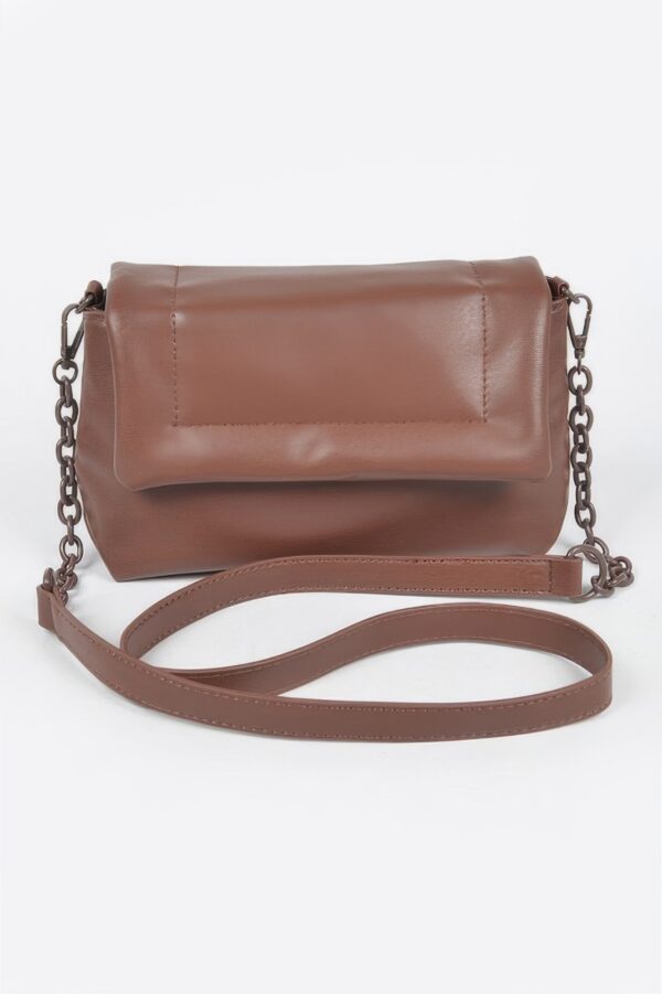 Faux Leather Shoulder Bag – Compact Structured Silhouette