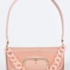 Translucent Buckle Crossbody Bag with Chain