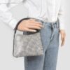 Rhinestone Structured Top-Handle Evening Bag