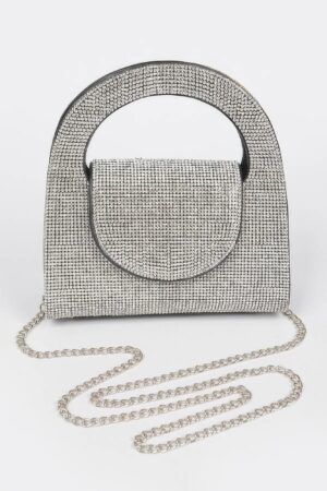 Rhinestone Top-Handle Evening Bag