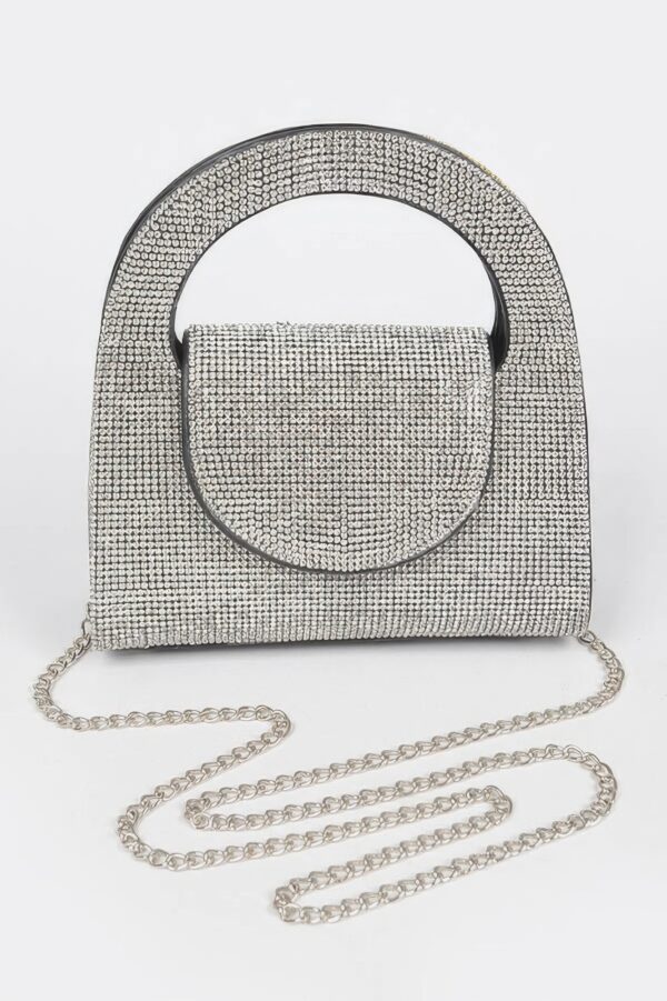 Rhinestone Top-Handle Evening Bag
