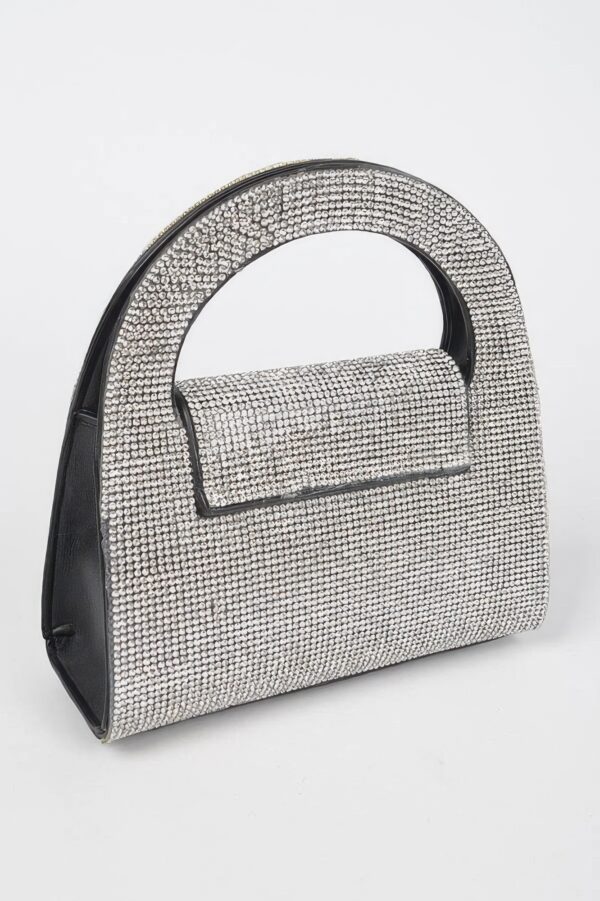 Rhinestone Top-Handle Evening Bag