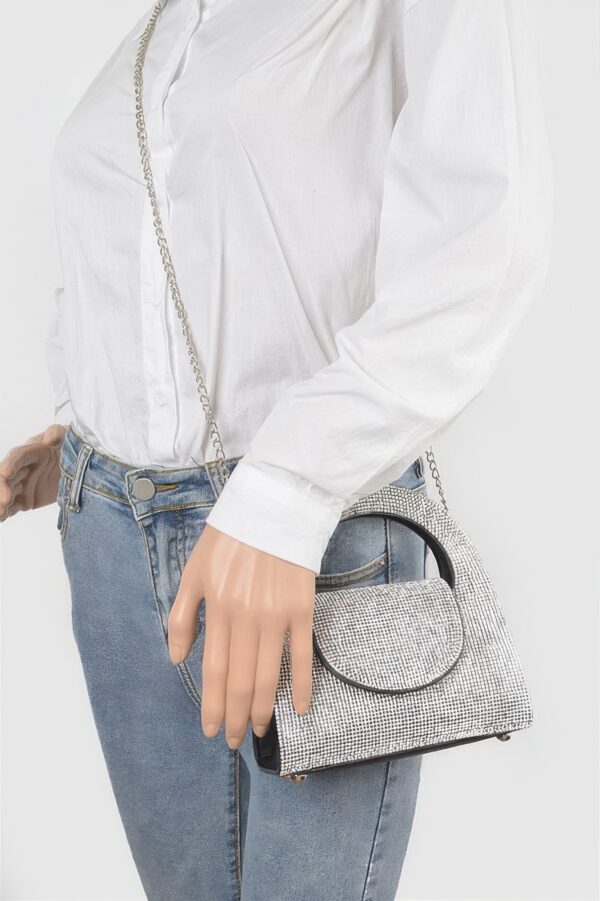 Rhinestone Top-Handle Evening Bag