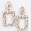 Rhinestone Leaf-Rectangle Dangle Earrings