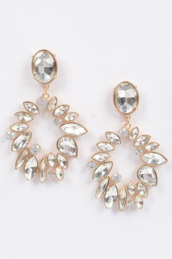 Rhinestone Dangle Earrings – Elongated Cascade