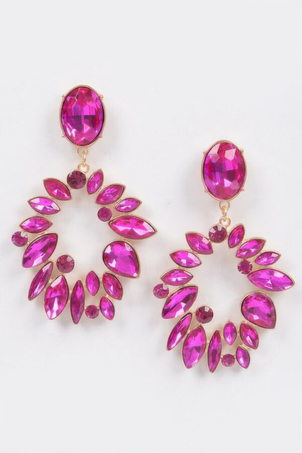 Rhinestone Dangle Earrings – Elongated Cascade