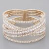 Multi Cross Jewel Cuff Bracelet – Open Bold Silhouette