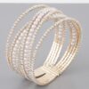 Multi Cross Jewel Cuff Bracelet – Open Bold Silhouette