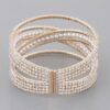 Multi Cross Jewel Cuff Bracelet – Open Bold Silhouette