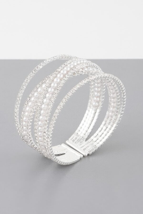 Multi Cross Jewel Cuff Bracelet – Open Bold Silhouette