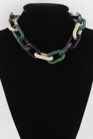 Two-Toned Link Chain Necklace – Interlocking Links