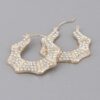 Curved Shoehorn Hoop Earrings with Rhinestones