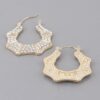 Curved Shoehorn Hoop Earrings with Rhinestones