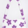 Faux Wool Floral Shoulder Bag – Compact Shape